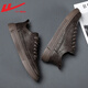 Pull back men's sneakers 2025 autumn and winter new men's leather lightweight fashionable versatile casual shoes brown 40