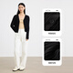 Shuiyunjian black v-neck knitted cardigan for women in autumn new style 2025 slim long sleeves short jacket with black 2XL