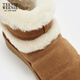 Adolescente Weenie Bear Simples Shops Women's Shoots Botas de nieve para mujeres Botas cortas Botas cortas Lana más vellón Cálido Brown 38