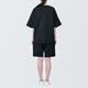 MUJI Labo unisex double-layer woven cargo shorts that are not easy to get wet, gender-neutral men and women, black M (170/80A)