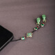 Lanyard de teléfono móvil de trébol de cuatro hojas de estilo antiguo y moderno, colgante USB de pescado Cloisonné, colgante de llavero de automóviles, decoración de billetera de monedas para mujeres