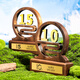 Europa y americana Customización de Trofeo de Madera Solid Wood Creative 5 años 10 años 15 aniversario Customización de medallas digitales Reunión anual de ventas de empleados Premios de ventas de empleados y colegas Entrada y jubilación El aniversario de la medalla digital puede ser contactado para la personalización del servicio al cliente