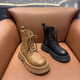 Martin boots for women in autumn and winter new British style thick-soled taller yellow boots for women versatile casual short boots for women light brown 37