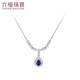 Lukfook Jewelry 18K gold O-shaped magnificent sapphire and diamond necklace gift G22DSKN0012W total weight 2.36 grams
