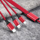Zhongdeli [100,000 favorable comments] One-to-three data cable Apple Type-c fast charging cable Android charging cable three-in-one Huawei Samsung Xiaomi universal tablet car USB power cable Apple Android universal [China Red] 1.2 meters