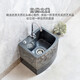 Neolithic Stone Age Stone Mop Pool Home Courtyard Bathroom Art Room Outdoor Garden Marble Mop Pool Balcony Mop Pool Sesame Black One-piece Desktop Control No Faucet Hole