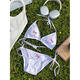 Couir noir en cuir noir HELLOKITTY HALTER LABLE de cou poitrine poitrine bikini fille chaude de maillot de bain Sous-vêtements Sous-vêtements 834 ensemble en deux pièces, une taille unique