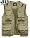 
Jeep (JEEP) summer quick-drying mesh vest men outdoor casual multi-pocket horse clip photography reporter fishing vest middle-aged large size khaki XL recommended weight 170 Jin [Jin equals 0.5 kg]