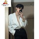Espantapájaros White White Nápoles Camisa Summer Homapo Hermoso traje de alta gama