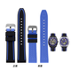 Junheya is suitable for silicone strap for men Mark Huafei FW8228 FW6180 FW6210 mechanical watch strap 20 22m black gray 20mm