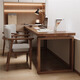 Mori round wood square home desktop computer desk bedroom solid wood long desk double student writing desk simple office workbench standard version 140*60*75 (desktop thickness 5cm)
