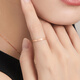 Lukfook Jewelry 18K gold smile circular ring closed ring gift L18TBKR0046R No. 8 - total weight 0.89 grams