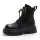 Aizunshi Martin Boots Frauen 2024 Herbst und Winter Neue Britisch -Style -Kurzleder Kurzstiefel Dicke Sohle Erhöhung Retro Motorrad Single Stiefel Brown 38