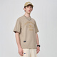 
Mark Huafei [pure cotton] short-sleeved T-shirt for men 25 spring and summer new round neck letters embroidered comfortable breathable loose men's T-shirt 701 khaki (silhouette version) S (height 155-165 weight 55-60)