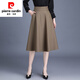 皮尔卡丹（pierre cardin）黑色半身裙春秋女2024新款秋冬裙子中长款字百褶裙大l码半身长裙 6630毛呢黑色裙长75) M