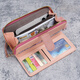 Chajin Women's Wallet Long 2024 New Korean Style Fashion Embroidered Zipper Multifunction Large Capacity Clutch Mobile Bag Deep Powder