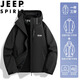 JEEP SPIRIT men's spring and autumn jacket outdoor sports two-piece set removable liner top zhongli-6268 three-in-one black 2XL (recommended 140-150Jin Jin equals 0.5 kg)