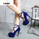 High heels, stilettos, large size transvestite cross-dressing, fun suede nightclub straps, 12cm women's singles, size 404142, YP2.22, shipped on the 22nd, black suede upgraded version 42