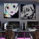 Chengzai aokizy hanging painting trendy black and white living room sofa background wall decoration painting e-sports room cartoon bedroom bedside painting JD13971 30*30 texture oil canvas ps black frame