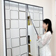 FOOJO door curtain partition Air conditioning door curtain windproof magnetic door curtain Kitchen anti-oil household plastic windscreen 90*210cm square gray