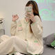 Xuanmulin style pajamas for women in spring and autumn cardigan long sleeves sweet cartoon loose plus size princess style thin home clothes 9207 Dingdang Cat M Recommended 80-100Jin [Jin equals 0.5 kg]