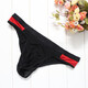 Private Shang Men's Underwear Sexy Low Waist Briefs T-Pants Black and Red Color Matching T-Pants Stretch One Size 170Jin Jin equals 0.5kg Inner Red