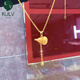 Fat Donglai's same style 18k gold plated pendant single pendant Fulu gourd tassel necklace women's gold gold clavicle chain gourd tassel necklace
