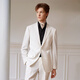 Guillaume de Mons imported wool fabric suit men's suit wedding dress haute couture formal banquet suit 2025 early summer white two-piece suit top + pants 48