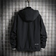 Number one youth jacket men's autumn and winter trendy workwear jacket plus size sports loose hooded jacket for men black 6XL
