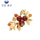 After the Tang Dynasty, Shishi Ruyi brooch, high-end women's southern red agate luxury brooch, national style corsage for mother's birthday gift, Shishi Ruyi