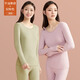 Jinlifen 2025 Herbstkleidung und Herbsthosen Set Women's Pure Cotton Pullover Herbst- und Winterbasis-Hemd-Fäden und Fadenhosen dünne thermische Unterwäsche 677-07 Grau-Purpur (Einzelset) 4xl [Gewicht 160-180jin [Jin gleich 0,5 kg]]