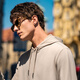 Mr. Bu Bu’s thin base sweatshirt for men casual hooded men’s inner top 2025 new product KT15763 Kangaroo bag-Ivory white XL (180)