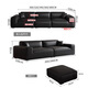 
Munich Italian minimalist black cow genuine leather sofa living room directly seated deep and thickened living room sofa 683