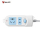 Bull can be wound around the wall socket plug row student dormitory special inspection plug multi-hole with fixator panel multi-functional office home plug-in drag strip total control 1.8 meters 2 sockets (GN-612)