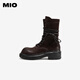 Mio [gleiches Modell in Cheng Xiao] Mio 2024 Winter Retro Britisch-Stil Dick-Soled-Martin-Stiefel coole weibliche Mittelröhrchen Stiefel Ton 37