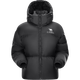 Camel 660 high-coat down jacket for women short thickened windproof hooded bread down jacket for women 724CA6B601B, Phantom Black, Women S