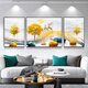 Xiaolulin Moderna Simple Living Sala Decoración Estilo nórdico Sofá Fondo de pared Mural Pintura Mural Luz de pared de West Luxury Resumen Pintura colgante Hanging 3-Full Doble Completa 14134 Pintura de tela en el medio 80*60 en ambos lados 40 Negro marco