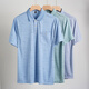 
GY Yageor Daddy Lapel Ice Silk Short Sleeve T-shirt Middle-aged Men's Casual T-shirt Middle-aged and Elderly Thin POLO Shirt Ice Silk-9923 Blue Real Pocket M 48/165