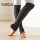 Toesox knee-protecting yoga socks, professional non-slip socks, Pilates long leg socks, Thigh High series, dark gray, one size fits all (87~89cm)