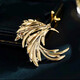 Swiss jewelry industry Chinese style brooch, best-selling enamel gradient micro-inlaid zirconium phoenix tail pin buckle, elegant large collar suit accessories, Blue Phoenix