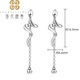 Falling Flowers Cry Spring pt950 Zodiac Snake Platinum Earrings Women's Tassel Platinum Earrings Zodiac Year Gift Platinum Tassel Snake Earrings