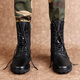 Western Region Kamel extra große Lederstiefel Echte Leder Kurzstiefel Herren Martin Boots große Kampfstiefel High Top Herren Stiefel Schwarz (Single Schuhe) 42