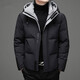 皮尔卡丹（pierre cardin）羽绒服男短款可拆卸帽2025新款休闲加厚冬季白鸭绒外套潮 9902黑色 M 170/84A