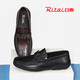 
RITAI Japanese and Thai leather shoes for men in spring 2024 new versatile leather one-sole and soft sole breathable casual bean dou loafer shoes trend black 2694S61161B 38