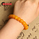 Chengyuanxiang CREORISETIN with certificate, authentic beeswax bracelet, natural natural Russian material, white flowers, old-style bracelet, chicken oil yellow amber bucket bead bracelet, Russian material floating white flowers