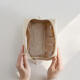 Bonayun Simple Makeup Bag Travel Bols de embrague portátil Gran capacidad Cosméticos Cosméticos Bag Bag Lipstick Bag Beige Small Size
