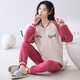 Qianzhiya (Qianzhiya) Pyjamas für Mädchen im Herbst und Winter verdickte reine Pure Cotton Mezzanine Langarmed Home-Kleidung sowie Baumwollluft-Baumwollwärme dünne Baumwollset MFT-15272# Frauen M/160