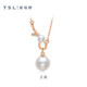 Xie Ruilin (TSL) 18K gold diamond pearl necklace romantic gift knot series geometric knot clavicle chain 64210 5 diamonds in total, about 1 minute