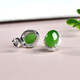 A Pendientes de Jade Jade de Jade Hetian de mil años, pendientes de Jade/Jasper con incrustaciones de plata de plata para mujeres, aretes de jade de lujo ligero, QZZ869