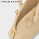 CHARLES&KEITH女士幻宙单肩斜挎贝壳包生日礼物CK2-30151151 Beige米色 S